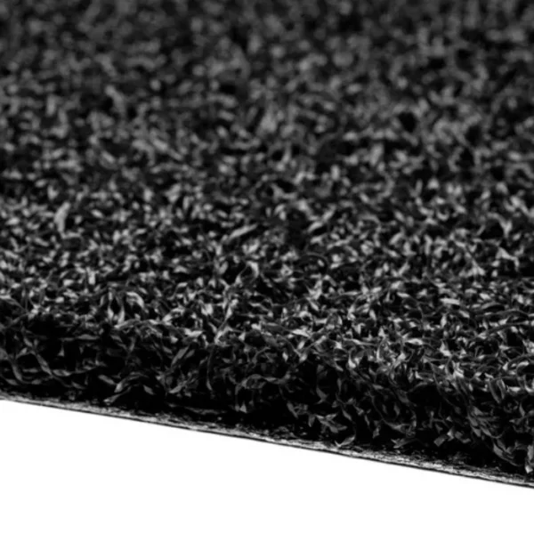 Play space with plush black grass
